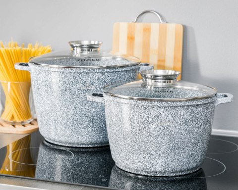 ZESTAW 2 GARNKÓW MARMUROWYCH 10L + 14L ZILNER GREY ZL-8547 ZESTAW 2 GARNKÓW MARMUROWYCH 10L + 14L ZILNER GREY ZL-8547