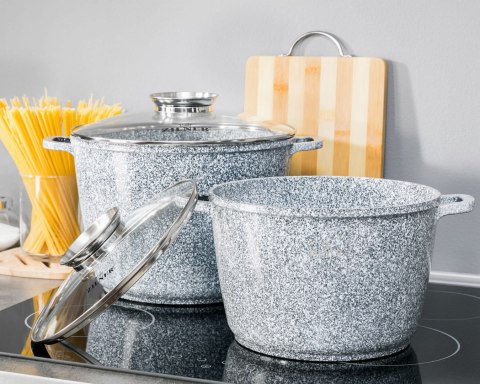ZESTAW 2 GARNKÓW MARMUROWYCH 10L + 14L ZILNER GREY ZL-8547 ZESTAW 2 GARNKÓW MARMUROWYCH 10L + 14L ZILNER GREY ZL-8547