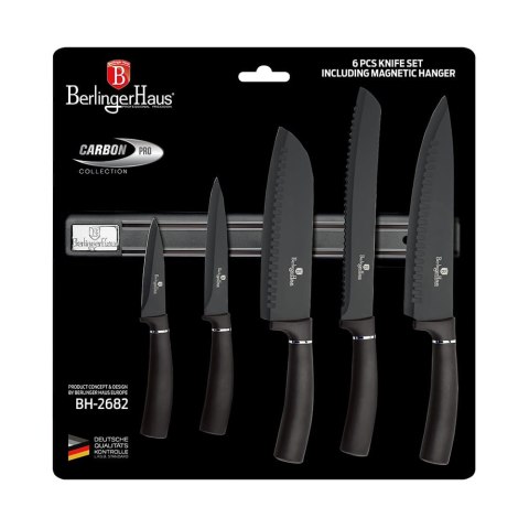 ZESTAW NOŻY Z LISTWĄ MAGNETYCZNĄ 6-ELE BERLINGER HAUS CARBON PRO BH-2682 ZESTAW NOŻY Z LISTWĄ MAGNETYCZNĄ 6-ELE BERLINGER HAUS CARBON PRO BH-2682