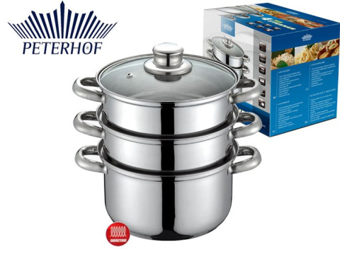 GARNKI DO GOTOWANIA NA PARZE PETERHOF 4 ELE 18CM 2.2L+ 4.0L PH-1548 GARNKI DO GOTOWANIA NA PARZE PETERHOF 4 ELE 18CM 2.2L+ 4.0L PH-1548