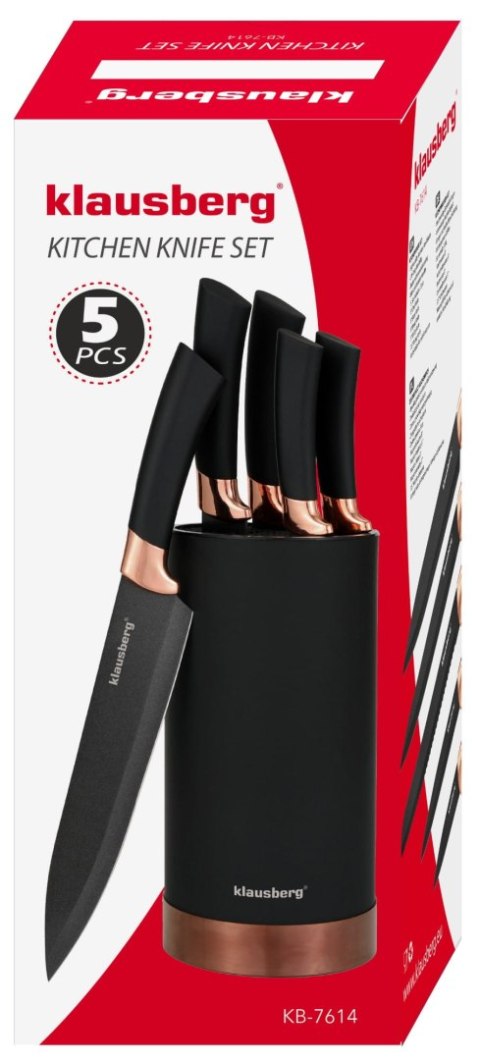 ZESTAW NOŻY KUCHENNYCH W BLOKU 5 EL. KLAUSBERG KB-7614