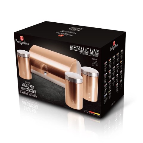 CHLEBAK STALOWY Z 3 POJEMNIKAMI BERLINGER HAUS ROSE GOLD BH-6730 CHLEBAK STALOWY Z 3 POJEMNIKAMI BERLINGER HAUS ROSE GOLD BH-6730