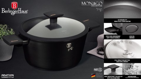 GARNEK Z POWŁOKĄ TYTANOWĄ 20CM 2.5L BERLINGER HAUS MONACO BH-7086 GARNEK Z POWŁOKĄ TYTANOWĄ 20CM 2.5L BERLINGER HAUS MONACO BH-7086