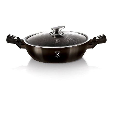 GARNEK NISKI Z POWŁOKĄ GRANITOWĄ 3.8L 28CM BERLINGER HAUS SHINY BLACK BH-6609