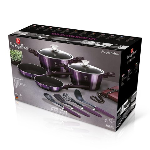 KOMPLET GARNKÓW Z POWŁOKĄ TYTANOWĄ 10 ELEMENTÓW BERLINGER HAUS PURPLE ECLIPSE BH-7140 KOMPLET GARNKÓW Z POWŁOKĄ TYTANOWĄ 10 ELEMENTÓW BERLINGER HAUS PURPLE ECLIPSE BH-7140