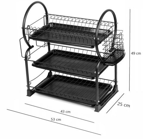 SUSZARKA DO NACZYŃ 3-POZIOMOWA 53 X 25 X 49CM BRUNBESTE BB-3412 SUSZARKA DO NACZYŃ 3-POZIOMOWA 53 X 25 X 49CM BRUNBESTE BB-3412