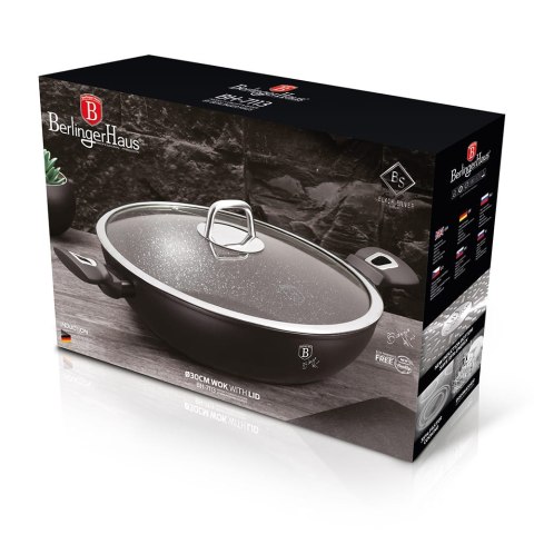 WOK Z POWŁOKĄ GRANITOWĄ 30CM 4L BERLINGER HAUS BLACK SILVER BH-7113 WOK Z POWŁOKĄ GRANITOWĄ 30CM 4L BERLINGER HAUS BLACK SILVER BH-7113