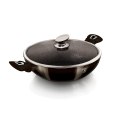 WOK Z POWŁOKĄ GRANITOWĄ 30CM 4L BERLINGER HAUS SHINY BLACK BH-7115