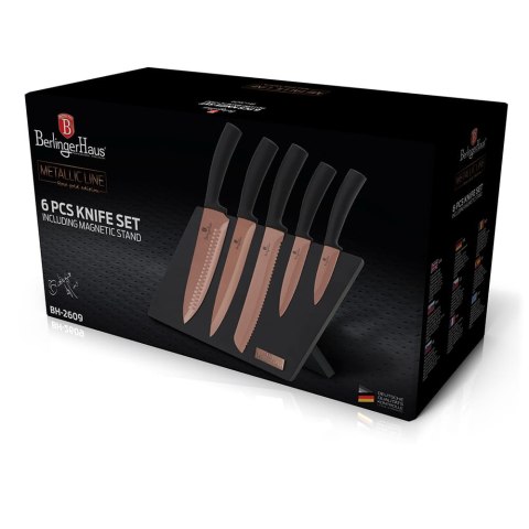 ZESTAW NOŻY NA STOJAKU MAGNETYCZNYM 6-ELE BERLINGER HAUS ROSE GOLD BH-2609 ZESTAW NOŻY NA STOJAKU MAGNETYCZNYM 6-ELE BERLINGER HAUS ROSE GOLD BH-2609