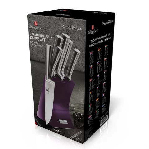 ZESTAW NOŻY W STOJAKU 6 ELEMENTÓW BERLINGER HAUS PURPLE ECLIPSE BH-2671 ZESTAW NOŻY W STOJAKU 6 ELEMENTÓW BERLINGER HAUS PURPLE ECLIPSE BH-2671