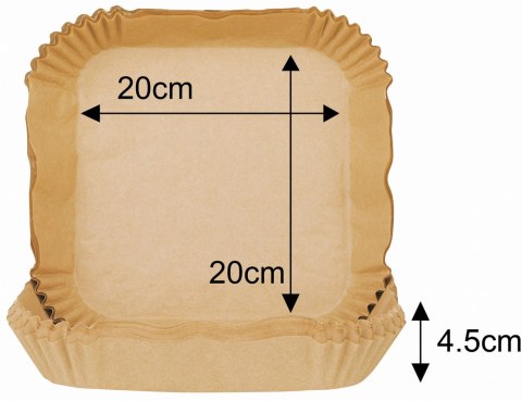 WKŁADY PAPIEROWE DO FRYTKOWNICY KWADRATOWE 20CM 100 SZTUK KLAUSBERG KB-7782 WKŁADY PAPIEROWE DO FRYTKOWNICY KWADRATOWE 20CM 100 SZTUK KLAUSBERG KB-7782