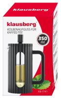 ZAPARZACZ DO HERBATY KAWY SZKLANY FRENCH PRESS 350 ML CZARNY KLAUSBERG KB-7741