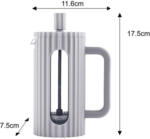 ZAPARZACZ DO HERBATY KAWY SZKLANY FRENCH PRESS 350 ML SZARY KLAUSBERG KB-7742 ZAPARZACZ DO HERBATY KAWY SZKLANY FRENCH PRESS 350 ML SZARY KLAUSBERG KB-7742