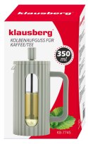 ZAPARZACZ DO HERBATY KAWY SZKLANY FRENCH PRESS 350 ML ZIELONY KLAUSBERG KB-7745