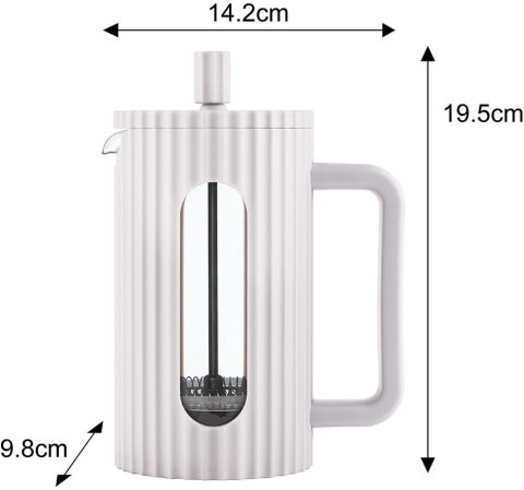 ZAPARZACZ DO HERBATY KAWY SZKLANY FRENCH PRESS 600 ML KREMOWY KLAUSBERG KB-7748 ZAPARZACZ DO HERBATY KAWY SZKLANY FRENCH PRESS 600 ML KREMOWY KLAUSBERG KB-7748