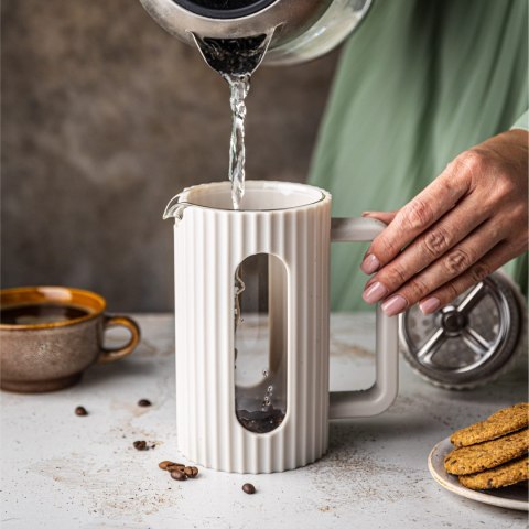 ZAPARZACZ DO HERBATY KAWY SZKLANY FRENCH PRESS 600 ML KREMOWY KLAUSBERG KB-7748 ZAPARZACZ DO HERBATY KAWY SZKLANY FRENCH PRESS 600 ML KREMOWY KLAUSBERG KB-7748