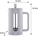 ZAPARZACZ DO HERBATY KAWY SZKLANY FRENCH PRESS 600 ML SZARY KLAUSBERG KB-7747