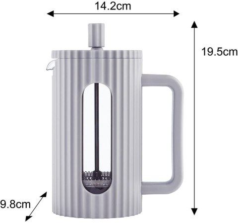 ZAPARZACZ DO HERBATY KAWY SZKLANY FRENCH PRESS 600 ML SZARY KLAUSBERG KB-7747 ZAPARZACZ DO HERBATY KAWY SZKLANY FRENCH PRESS 600 ML SZARY KLAUSBERG KB-7747