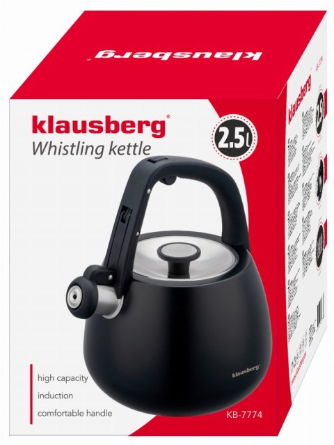 CZAJNIK STALOWY NA GAZ 2.5L INDUKCJA KLAUSBERG KB-7774 CZARNY MATOWY CZAJNIK STALOWY NA GAZ 2.5L INDUKCJA KLAUSBERG KB-7774 CZARNY MATOWY