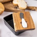 PORCELANOWA MASELNICZKA Z NOŻYKIEM POKRYWKA AKACJA KLAUSBERG KB-7784 CZARNA PORCELANOWA MASELNICZKA Z NOŻYKIEM POKRYWKA AKACJA KLAUSBERG KB-7784 CZARNA