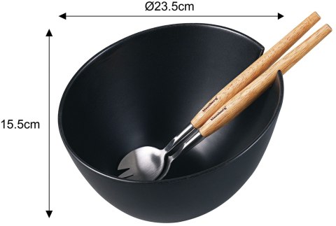 PORCELANOWA MISA 23cm DO SAŁATEK Z ŁYŻKAMI KLAUSBERG KB-7786 CZARNA PORCELANOWA MISA 23cm DO SAŁATEK Z ŁYŻKAMI KLAUSBERG KB-7786 CZARNA