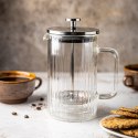 ZAPARZACZ DO KAWY HERBATY SZKLANY 1000ML FRENCH PRESS KLAUSBERG KB-7758 SREBRNY