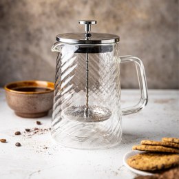 ZAPARZACZ DO KAWY HERBATY SZKLANY 1000ML FRENCH PRESS KLAUSBERG KB-7764 SREBRNY