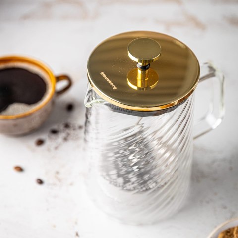 ZAPARZACZ DO KAWY HERBATY SZKLANY 1000ML FRENCH PRESS KLAUSBERG KB-7767 ZŁOTY ZAPARZACZ DO KAWY HERBATY SZKLANY 1000ML FRENCH PRESS KLAUSBERG KB-7767 ZŁOTY