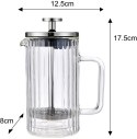 ZAPARZACZ DO KAWY HERBATY SZKLANY 350ML FRENCH PRESS KLAUSBERG KB-7756 SREBRNY