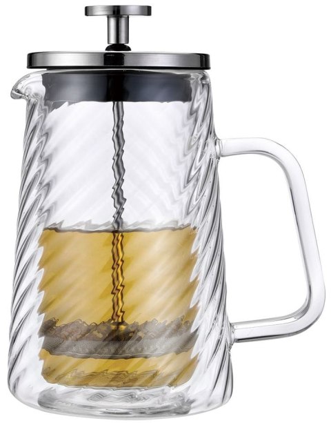 ZAPARZACZ DO KAWY HERBATY SZKLANY 350ML FRENCH PRESS KLAUSBERG KB-7762 SREBRNY