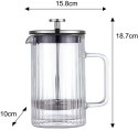 ZAPARZACZ DO KAWY HERBATY SZKLANY 600ML FRENCH PRESS KLAUSBERG KB-7757 SREBRNY