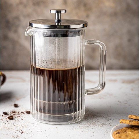 ZAPARZACZ DO KAWY HERBATY SZKLANY 600ML FRENCH PRESS KLAUSBERG KB-7757 SREBRNY ZAPARZACZ DO KAWY HERBATY SZKLANY 600ML FRENCH PRESS KLAUSBERG KB-7757 SREBRNY