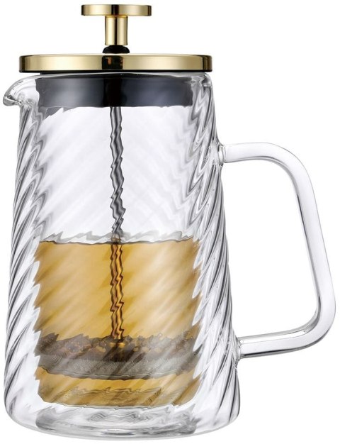 ZAPARZACZ DO KAWY HERBATY SZKLANY 600ML FRENCH PRESS KLAUSBERG KB-7766 ZŁOTY