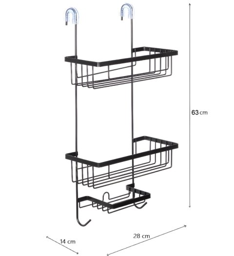 PÓŁKA ZAWIESZANA DO KABINY PRYSZNICOWEJ BRUNBESTE BB-3430 CZARNA