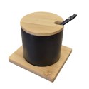 CUKIERNICZKA CERAMICZNA Z BAMBUSOWĄ PODSTAWKĄ 350ML BRUNBESTE BB-4501 CUKIERNICZKA CERAMICZNA Z BAMBUSOWĄ PODSTAWKĄ 350ML BRUNBESTE BB-4501