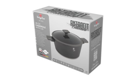 GARNEK TYTANOWY Z POKRYWKĄ 28CM 6.1L BERLINGER HAUS ANTRACIT BH-8132 GARNEK TYTANOWY Z POKRYWKĄ 28CM 6.1L BERLINGER HAUS ANTRACIT BH-8132