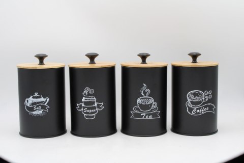 KOMPLET 4 POJEMNIKÓW KAWA HERBATA CUKIER SÓL 16X9,5CM BRUNBESTE BB-2675 (NAPISY ENG) KOMPLET 4 POJEMNIKÓW KAWA HERBATA CUKIER SÓL 16X9,5CM BRUNBESTE BB-2675 (NAPISY ENG)
