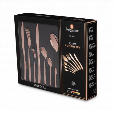 KOMPLET SZTUĆCÓW 42-ELE DLA 6 OSÓB BŁYSZCZĄCE RÓŻOWE ZŁOTO BERLINGER HAUS ROSE GOLD BH-3087 KOMPLET SZTUĆCÓW 42-ELE DLA 6 OSÓB BŁYSZCZĄCE RÓŻOWE ZŁOTO BERLINGER HAUS ROSE GOLD BH-3087