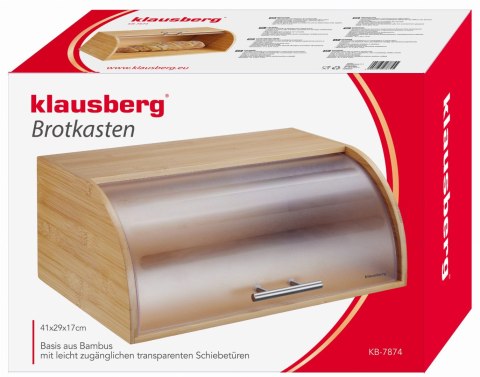 CHLEBAK BAMBUSOWY DREWNIANY 41CM POJEMNIK NA PIECZYWO CHLEB BUŁKI KLAUSBERG KB-7874