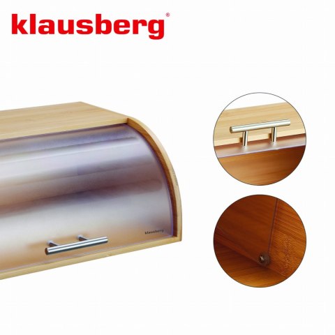 CHLEBAK BAMBUSOWY DREWNIANY 41CM POJEMNIK NA PIECZYWO CHLEB BUŁKI KLAUSBERG KB-7874