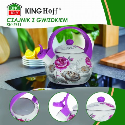 CZAJNIK EMALIOWANY 2.0L EMALIA NA INDUKCJĘ GAZ KINGHOFF ROSE KH-1911