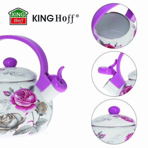 CZAJNIK EMALIOWANY 2.0L EMALIA NA INDUKCJĘ GAZ KINGHOFF ROSE KH-1911