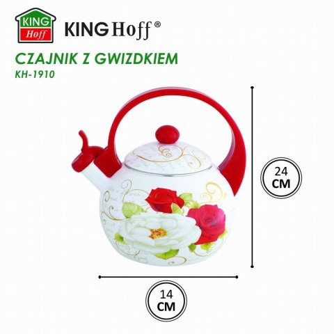 CZAJNIK EMALIOWANY 2.0L EMALIA NA INDUKCJĘ GAZ KINGHOFF ROSES KH-1910