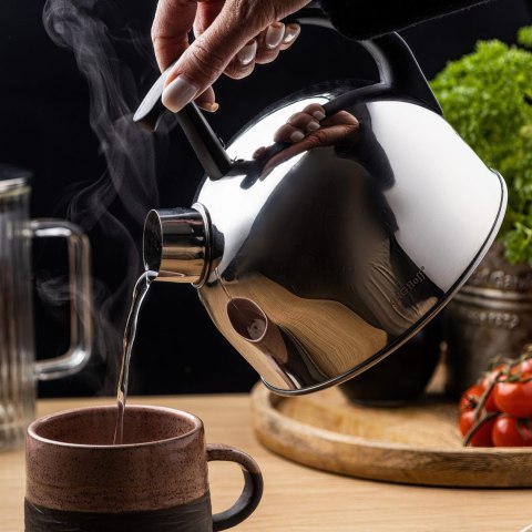 CZAJNIK STALOWY 1.5L BŁYSZCZĄCY SREBRNY KINGHOFF KH-1896