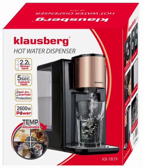 DOZOWNIK DYSTRYBUTOR PODGRZEWACZ DO GORĄCEJ WODY 2.2L Z REGULACJĄ TEMPERATURY KLAUSBERG KB-7879
