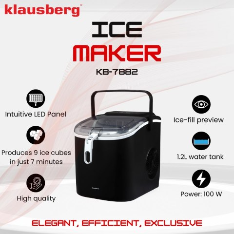 KOSTKARKA DO LODU AUTOMATYCZNA 1,2L 0.6KG 100W LED KLAUSBERG KB-7882