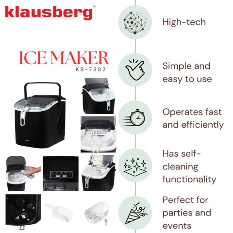 KOSTKARKA DO LODU AUTOMATYCZNA 1,2L 0.6KG 100W LED KLAUSBERG KB-7882