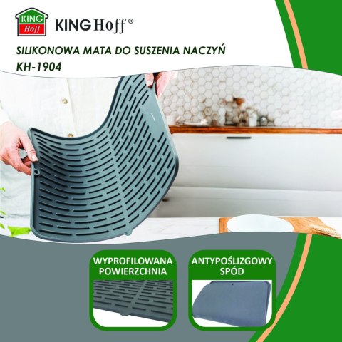 MATA DO SUSZENIA NACZYŃ SILIKONOWA 42X33CM SZARA KINGHOFF KH-1904