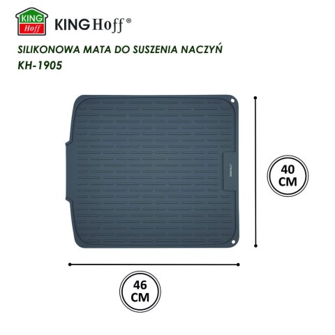 MATA DO SUSZENIA NACZYŃ SILIKONOWA 46X40CM SZARA KINGHOFF KH-1905