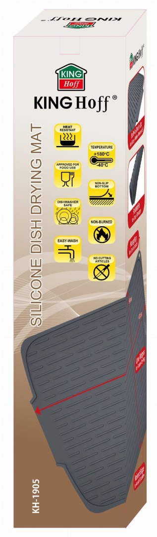MATA DO SUSZENIA NACZYŃ SILIKONOWA 46X40CM SZARA KINGHOFF KH-1905